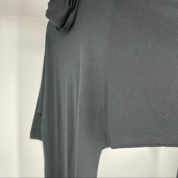 Vintage black sweater dress with batwing dolman sleeves and cowel neck M - Picture 4 of 5